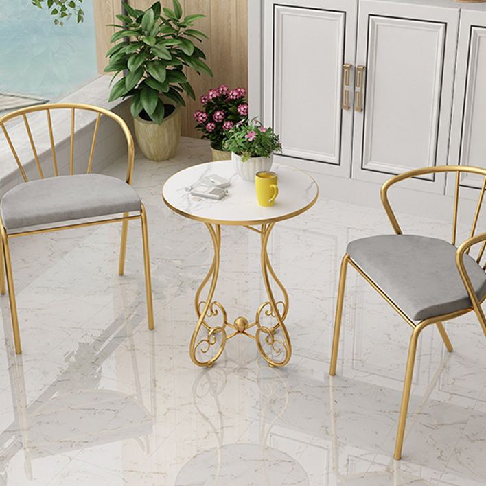 Metal X-base End Table Modernistic Round Side End Table for Living Room