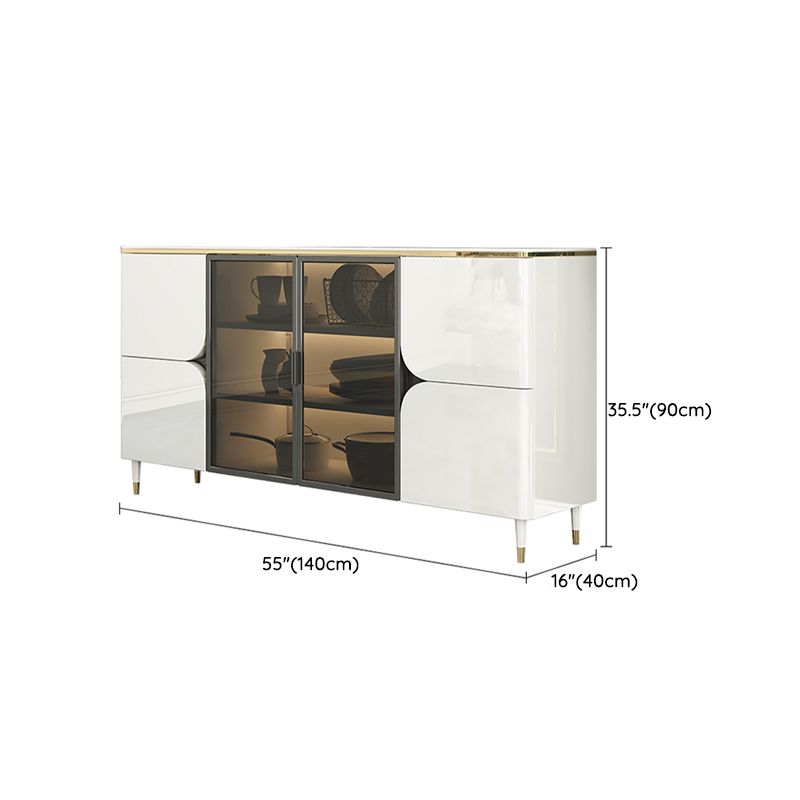 Contemporary Buffet Sideboard Stone Buffet Stand with Cabinets Clearhalo 'buffet_sideboard' 'Buffets & Sideboards' 'furn' 'furn_buffet_sideboard' 'Furniture' 'Kitchen & Dining Furniture' 1200x1200_fcedf1e3-46a9-4eec-98bb-3203056ea396