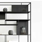 10" W Open Storage Bookcase Black / Gold / White Metal Bookshelf with Shelves