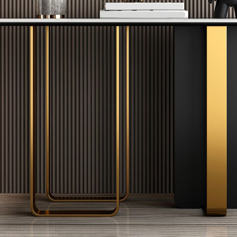 Console resistente alla console del rettangolo di marmo glam