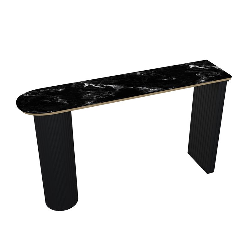 Faux Marble Bistro Bar Table Double Pedestal Bar Table for Living Room Clearhalo 'Bar Furniture' 'Bar Tables' 'bar_tables' 'furn' 'furn_bar_tables' 'Furniture' 'Kitchen & Dining Furniture' 1200x1200_fcf001ed-c4e0-40d8-ad36-ec951cf29502