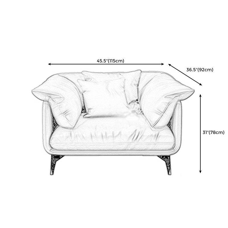 Tan Cushion Back Contemporary Stain-Resistant Genuine Leather Sofa Clearhalo 'furn' 'furn_sectionals' 'Furniture' 'furniture_sectionals' 'kitchen' 'kitchen_sectionals' 'Living Room Furniture' 'Sectionals' 1200x1200_fcf3ef0f-a336-40c4-9f41-3c742cdae684