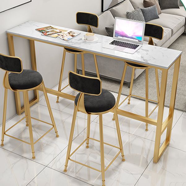 Traditional Luxury Bar Table Rectangle Stone Bar Table with Trestle Base Clearhalo 'Bar Furniture' 'Bar Tables' 'bar_tables' 'furn' 'furn_bar_tables' 'Furniture' 'furniture_bar_tables' 'Kitchen & Dining Furniture' 1200x1200_fcf4c5c2-9c87-4fd6-8e95-309bd660d00b