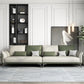 Contemporary Color Block Sofa Stain Resistant Flared Arm Sofa