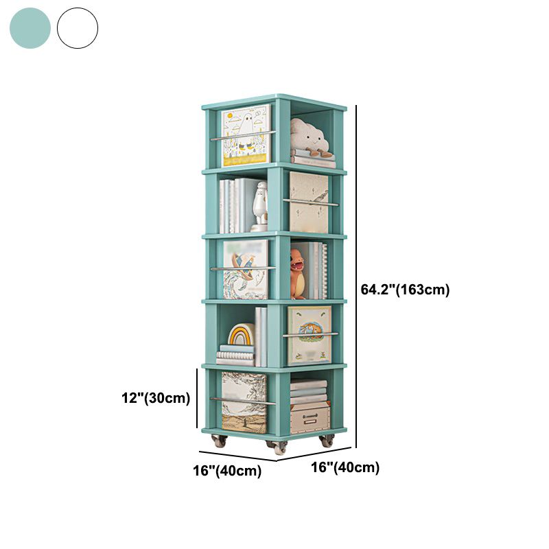 Scandinavian Manufactured Wood Corner Bookshelf Vertical Bookshelf with Caster Wheels Clearhalo 'Bookcases' 'furn' 'furn_bookcases' 'Furniture' 'furniture_bookcases' 'kitchen' 'kitchen_bookcases' 'Living Room Furniture' 'Office Furniture' 1200x1200_fcf720df-d410-429e-bde1-57e2042f573d