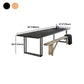 Solid Wood Top Dining Table Contemporary Dining Table with Sled Base in Black Clearhalo 'Dining Tables & Seating' 'Dining Tables' 'dining_table' 'furn' 'furn_dining_table' 'Furniture' 'furniture_dining_table' 'Kitchen & Dining Furniture' 'kitchen' 'kitchen_dining_table' 1200x1200_fcf8df65-63a0-4285-8041-732764e39b20