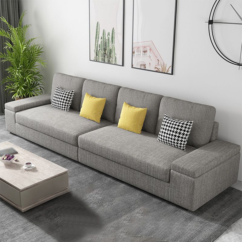 静止したストレージスリップカバーされた正方形のアームグレークッションソファ