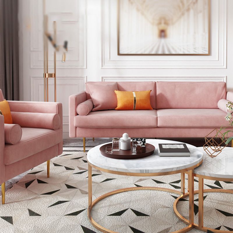 Mid-Century Modern Velvet Loose Back Sofa 31.5" H Square Arm Settee Clearhalo 'furn' 'furn_sofas' 'Furniture' 'furniture_sofas' 'kitchen' 'kitchen_sofas' 'Living Room Furniture' 'Sofa' 'sofas' 1200x1200_fcfa80ce-7b4d-47b6-8641-286ab7a333f5