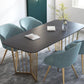 Rectangle Dining Table Double Pedestal Dining Table with Stone Top