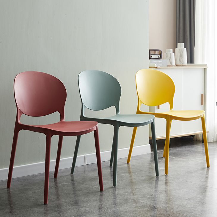 Plastic Contemporary Modern Dining Room Side Chair Open Back Chair Clearhalo ' kitchen&dining_furn' 'Dining Chairs' 'Dining Tables & Seating' 'dining_chair' 'Furniture' 'furniture_dining_chair' 'Kitchen & Dining Furniture' 'kitchen' 1200x1200_fcfac227-fc14-4358-9170-d4863c1a6776