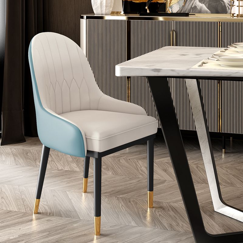 Home Scandinavian Arm Chair Upholstered Parsons Back Metal Dining Room Chair Clearhalo ' kitchen&dining_furn' 'Dining Chairs' 'Dining Tables & Seating' 'dining_chair' 'furn' 'furn_dining_chair' 'Furniture' 'furniture_dining_chair' 'Kitchen & Dining Furniture' 'kitchen' 1200x1200_fcfc9b35-abe3-41eb-8864-6e1c7e222166