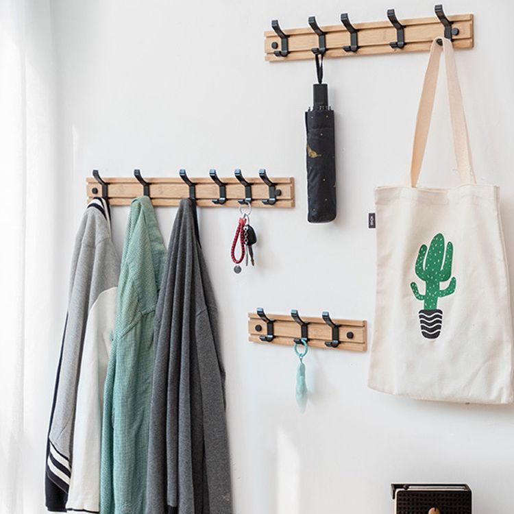 Zeitgenössischer Eingangs -Kit Holzwand montiert Doppelteckhaken enthalten Hallstand