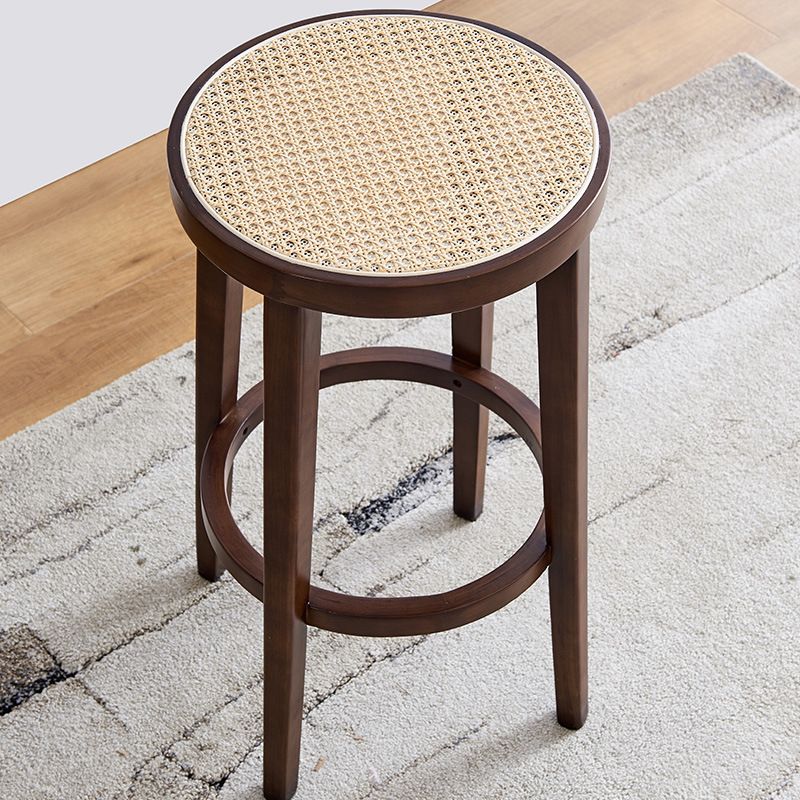 Modern Style Counter Stool Rubberwood Wood Armless Barstool with Footrest Clearhalo 'Bar Furniture' 'Bar Stools' 'bar_stools' 'furn' 'furn_bar_stools' 'Furniture' 'Kitchen & Dining Furniture' 1200x1200_fcfd7be6-949b-410b-91a2-9855ee068a5d