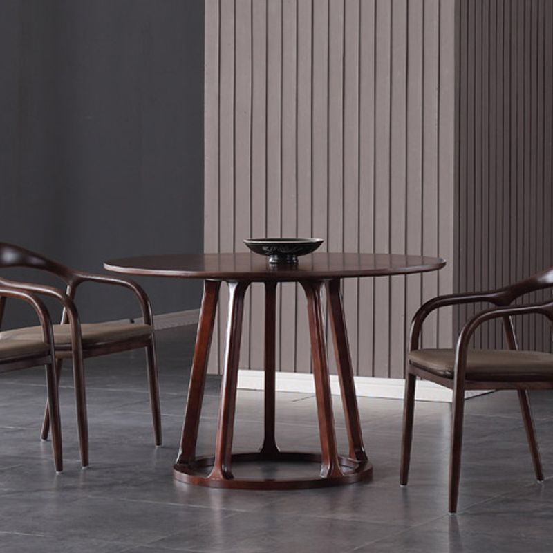 Contemporary Solid Wood Dining Table Round Pedestal Base Dining Table for Home Clearhalo 'Dining Tables & Seating' 'Dining Tables' 'dining_table' 'furn' 'furn_dining_table' 'Furniture' 'Kitchen & Dining Furniture' 1200x1200_fd00199c-eaf1-4112-896d-dacace661a88