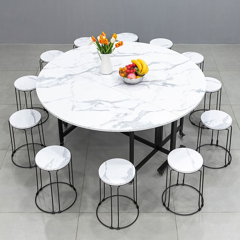 Mid-Century Round MDF Dining Table Standard Dining Table for Kitchen Clearhalo ' dining_table' 'Dining Tables & Seating' 'Dining Tables' 'furn' 'furn_dining_table' 'Furniture' 'furniture_dining_table' 'Kitchen & Dining Furniture' 'kitchen&dining_furn' 'kitchen' 'kitchen_dining_table' 1200x1200_fd02565e-10a9-4178-986e-213cec3280fb