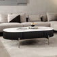 Modern Style Round White Black Metal Four-legged Coffee Table Clearhalo 'Coffee & Accent Tables' 'Coffee Tables' 'coffee_tables' 'furn' 'furn_coffee_tables' 'Furniture' 'Living Room Furniture' 1200x1200_fd02c851-d678-4a2e-9a1e-dfaf0fa2caa4