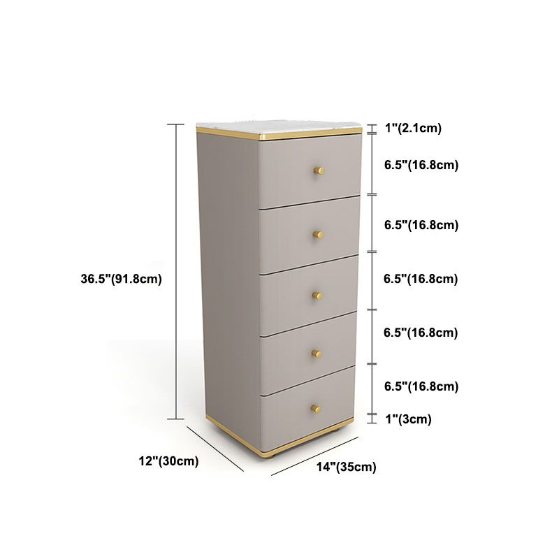 11,7-inch breedte Glam dressoir stenen opbergkast met 5 laden