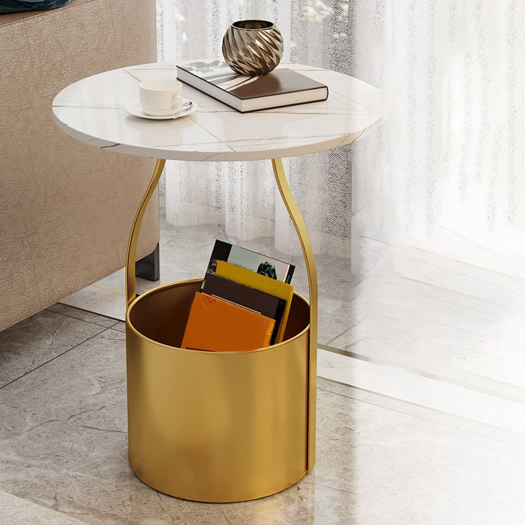 19.6" Tall Modern Round Slate Top Side Table Iron Pedestal End Table Clearhalo 'Coffee & Accent Tables' 'End & Side Tables' 'end_side_tables' 'furn' 'furn_end_side_tables' 'Furniture' 'Living Room Furniture' 1200x1200_fd063e12-62b6-4235-871c-22a6ffa647d9