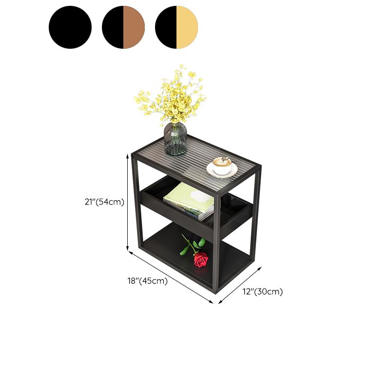 Glasobertisch -Akzent -Akzent -Akzent -Sofa -Sofa -Sofa -Endtisch mit Regalen