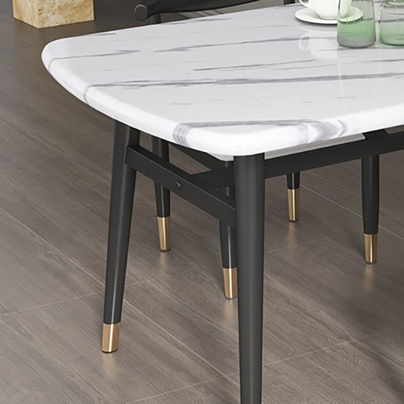 Modern Sintered Stone Dining Table Furniture with Rectangle Shape Dinette Set with 4 Legs Table Clearhalo 'Dining Room Sets' 'Dining Tables & Seating' 'dining_room_set' 'furn' 'furn_dining_room_set' 'Furniture' 'furniture_dining_room_set' 'Kitchen & Dining Furniture' 'kitchen&dining_furn' 'kitchen' 1200x1200_fd087505-7172-4411-bc2c-ae22c8408c8f
