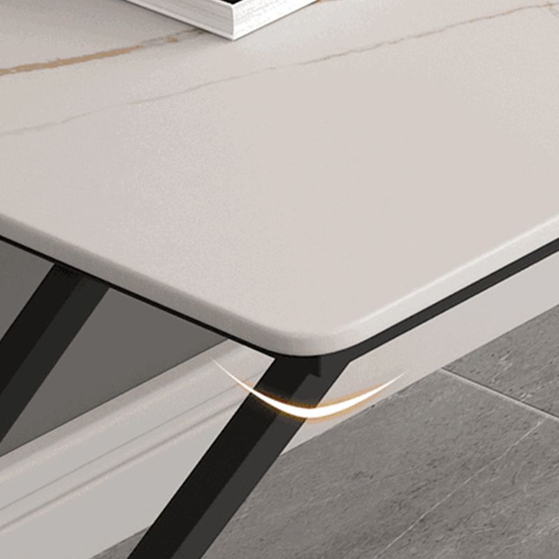Trestle White Office scrivania contemporanea scrivania di ferro e pietra contemporanea