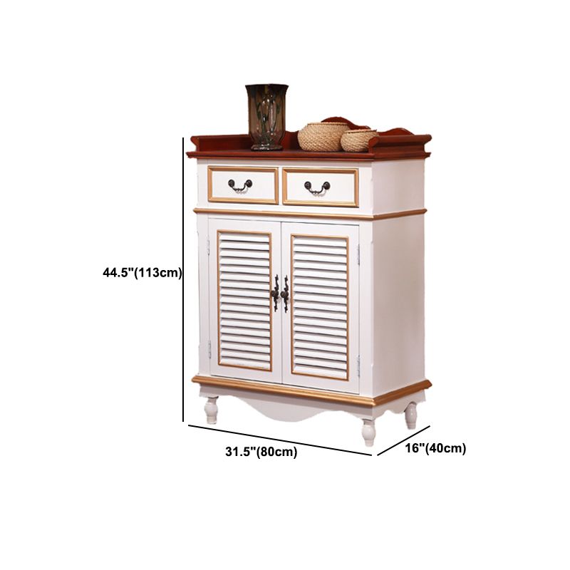 Industrial Rectangle Accent Cabinet with Solid Wood Bun Feet