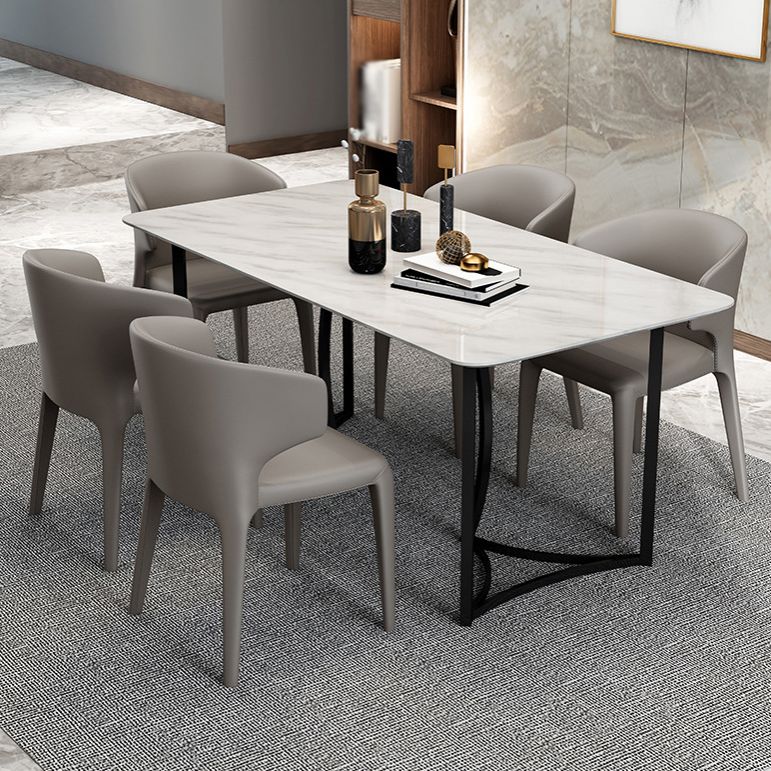 Designer Style Leather Home Arm Chair Wingback Matte Finish Dining Chair Clearhalo ' kitchen&dining_furn' 'Dining Chairs' 'Dining Tables & Seating' 'dining_chair' 'furn' 'furn_dining_chair' 'Furniture' 'furniture_dining_chair' 'Kitchen & Dining Furniture' 'kitchen' 1200x1200_fd08acad-5a0a-4b99-9d4a-42dde5a323aa