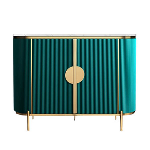 Scheda laterale Glam Credenza Stone Glass con armadi e cassetti