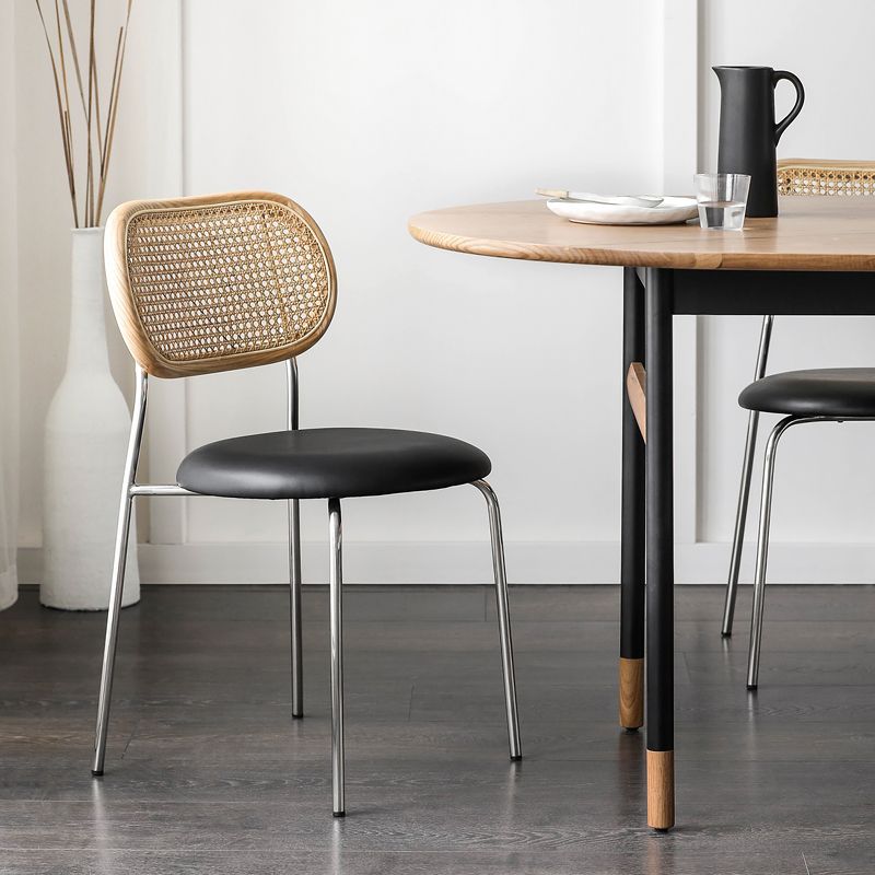 Open Back Side Chair Industrial Armless PU Leather Dining Chairs Clearhalo 'Dining Chairs' 'Dining Tables & Seating' 'dining_chair' 'furn' 'furn_dining_chair' 'Furniture' 'Kitchen & Dining Furniture' 1200x1200_fd095910-3aa5-4c8f-809f-cf9b7331d60d