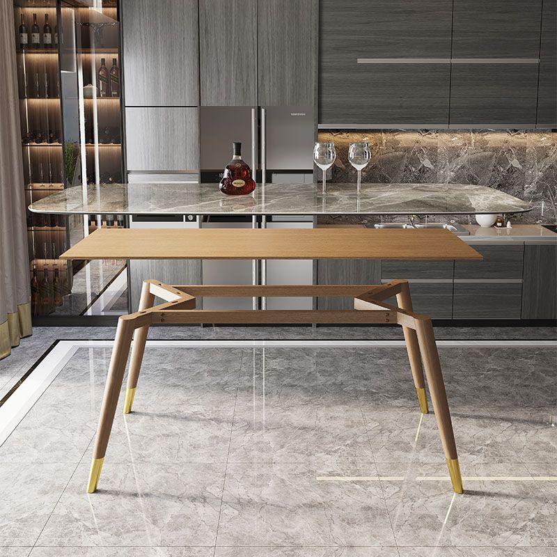 Solid Wood Contemporary Rectangular Table Sintered Stone Top Table with Wood Legs Clearhalo ' dining_table' 'Dining Tables & Seating' 'Dining Tables' 'furn' 'furn_dining_table' 'Furniture' 'furniture_dining_table' 'Kitchen & Dining Furniture' 'kitchen&dining_furn' 'kitchen' 'kitchen_dining_table' 1200x1200_fd09a095-45b6-40d9-aa82-49c1ab71c9f9