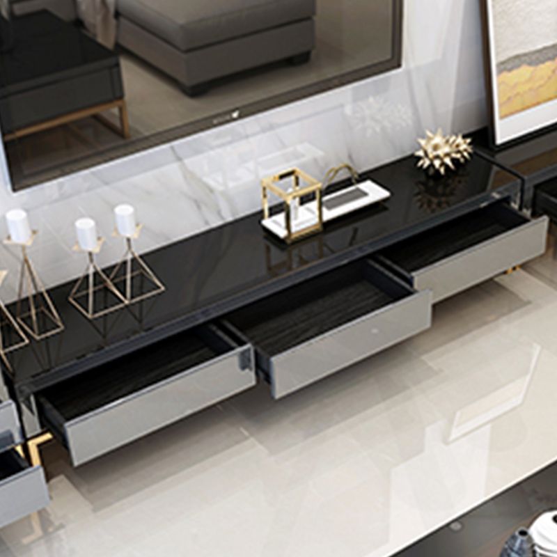 Glass and Metal Stand Console Gorgeous Style Household Simple Closed TV Cabinet Clearhalo 'furn' 'furn_tv_stands_entertainment_centers' 'Furniture' 'Living Room Furniture' 'TV Stands & Entertainment Centers' 'TV Stands & Media Storage Furniture' 'tv_stands_entertainment_centers' 1200x1200_fd0c0fb3-f6c4-455e-a4c6-b881efaa5508