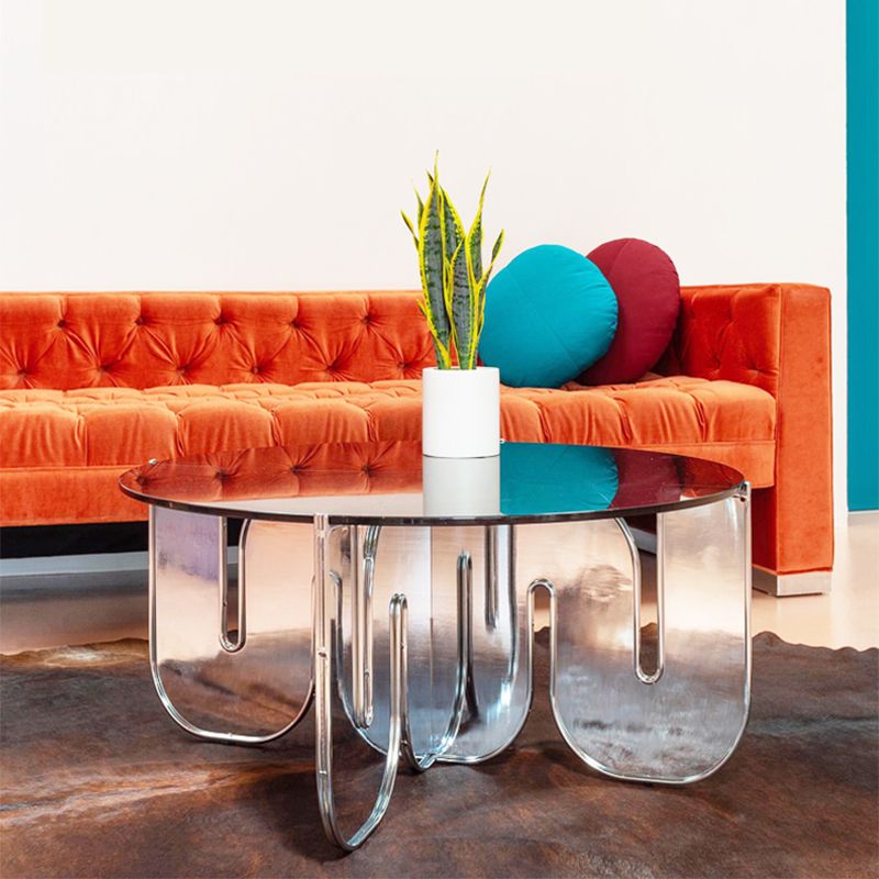 Acrylronde salontafel Duidelijke cocktailtafel voor woonkamer