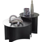 Abstract Coffee Table Black Round Metal Coffee Cocktail Table