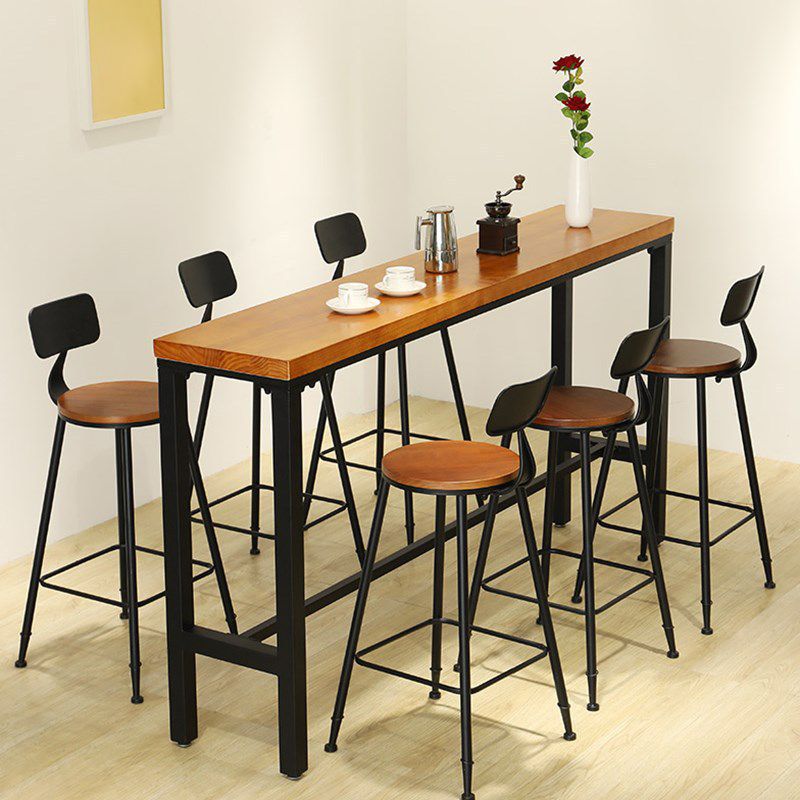 29.53" Industrial Bar and Counter Stool Low Back Stool with 4 Black Legs Clearhalo 'Bar Furniture' 'Bar Stools' 'bar_stools' 'furn' 'furn_bar_stools' 'furniture_bar_stools' 'Kitchen & Dining Furniture' 'kitchen&dining_furn' 'kitchen' 'kitchen_furn' Furniture' 1200x1200_fd0cc5d6-485f-48cd-b903-5295d4bbb3e4