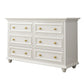 Glam White Wooden Horizontal Storage Chest with Drawers for Home