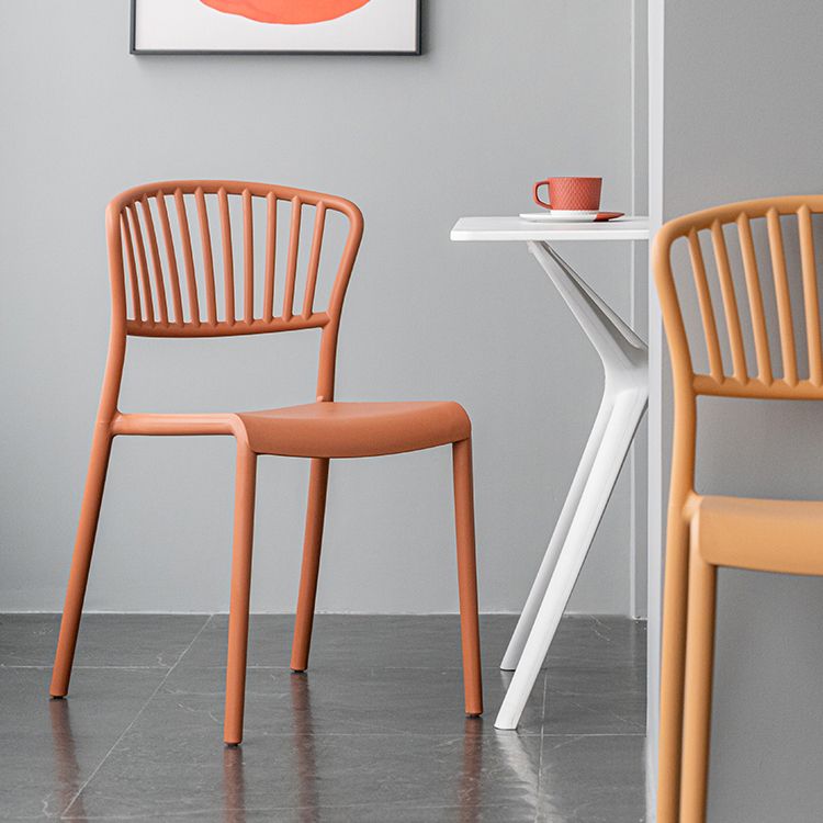 Nordic Style Plastic Dining Room Chair Slat Back Dining Side Chair for Home Use Clearhalo ' kitchen&dining_furn' 'Dining Chairs' 'Dining Tables & Seating' 'dining_chair' 'furn' 'furn_dining_chair' 'Furniture' 'furniture_dining_chair' 'Kitchen & Dining Furniture' 'kitchen' 1200x1200_fd0f360d-b13e-4977-b2ad-66990b90b5be