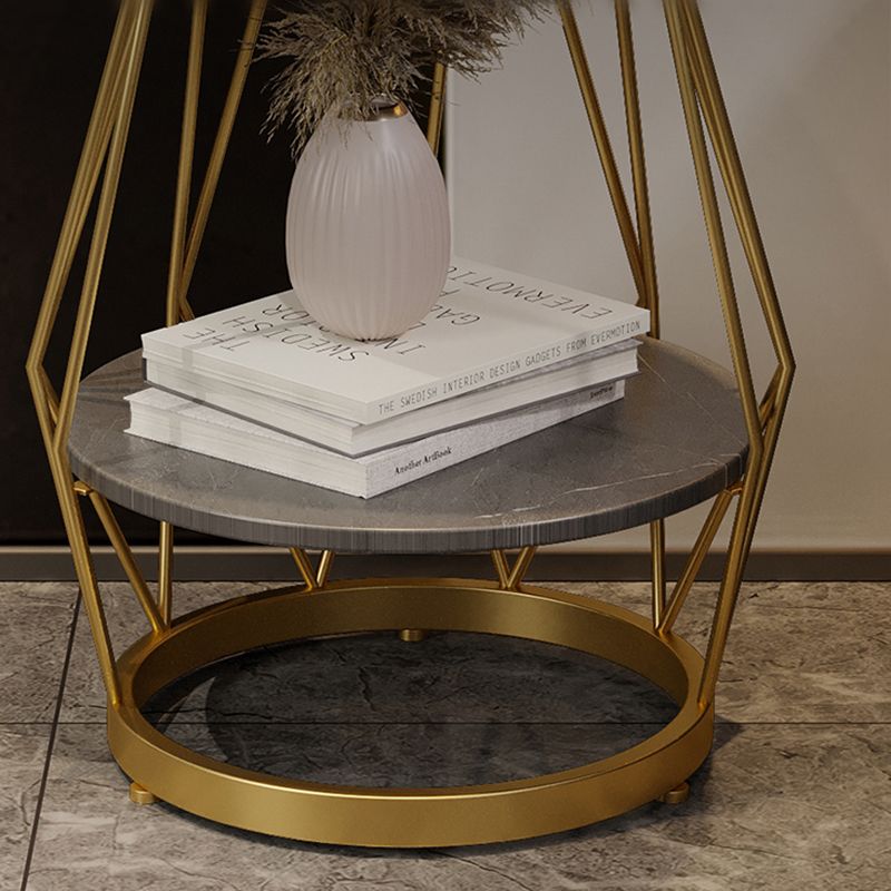 Luxurious Metal Side Table Round Frame Sofa Side Accent Table