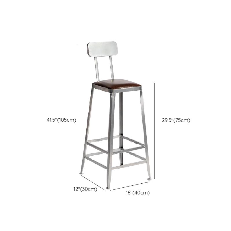 Industrial Iron Counter Height Stools Footrest Bar Stool for Indoor Clearhalo 'Bar Furniture' 'Bar Stools' 'bar_stools' 'furn' 'furn_bar_stools' 'Furniture' 'Kitchen & Dining Furniture' 1200x1200_fd112472-4679-48fe-9179-8162348fc56b