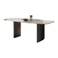 Double Pedestal Table Rectangle Dining Table for Kitchen Dining Room
