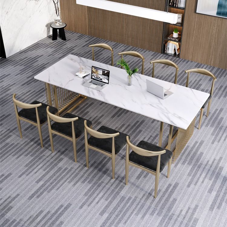 Scrivania per ufficio in stile industriale rettangolo di scrittura di marmo artificiale