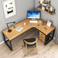 Iron Base Contemporary Natural Office Desk Sled L-Shape Writing Desk Clearhalo 'furn' 'furn_office_desk' 'Furniture' 'Office Desks' 'Office Furniture' 'office_desk' 1200x1200_fd14523d-31a0-48fb-8d8c-4057c2f930b5