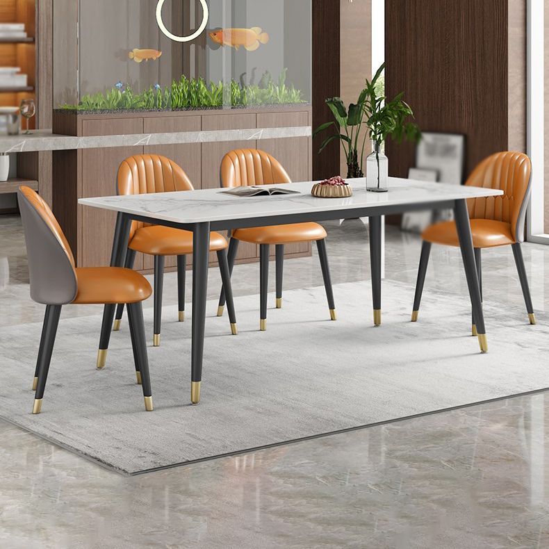 Glam Style 1/2/3/5/7 Pieces Dining Set Sintered Stone Dining Table Set for Home Use Clearhalo 'Dining Room Sets' 'Dining Tables & Seating' 'dining_room_set' 'furn' 'furn_dining_room_set' 'Furniture' 'furniture_dining_room_set' 'Kitchen & Dining Furniture' 'kitchen&dining_furn' 'kitchen' 1200x1200_fd14db66-2635-4720-855d-b042bb52c17d