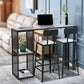 Modern Black Iron Bar Dining Table with White Stone Top Rectangle Indoor Bistro Table Clearhalo 'Bar Furniture' 'Bar Tables' 'bar_tables' 'furn' 'furn_bar_tables' 'Furniture' 'furniture_bar_tables' 'Kitchen & Dining Furniture' 1200x1200_fd14e938-ea95-4e77-801a-5e0431799ec8