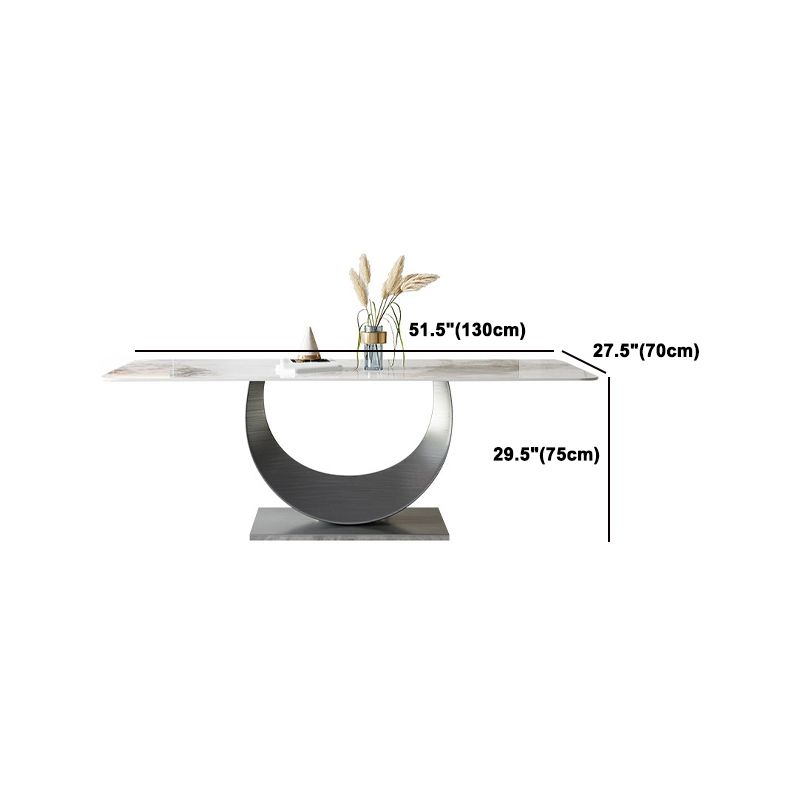 Contemporary Rectangle Dining Table Set Sintered Stone 1/4/7/8 Pieces Dining Set Clearhalo 'Dining Room Sets' 'Dining Tables & Seating' 'dining_room_set' 'furn' 'furn_dining_room_set' 'Furniture' 'Kitchen & Dining Furniture' 1200x1200_fd15bc8f-406d-4d0b-93b5-1d1d99d02d28