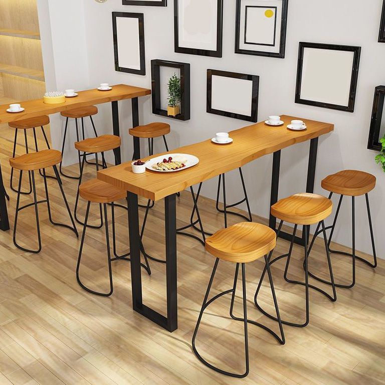 Tabouret de bar à tabouret en bois massif contemporain avec repose-pieds