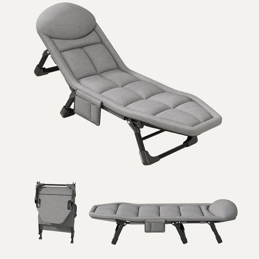 Tessuto per rivestimento in metallo reclinabile standard contemporaneo di colore solido con gambe