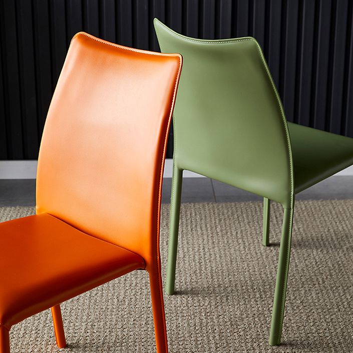 Solid Back Dining Armless Chairs Stackable Dining Side Chairs with Metal Legs Clearhalo ' kitchen&dining_furn' 'Dining Chairs' 'Dining Tables & Seating' 'dining_chair' 'furn' 'furn_dining_chair' 'Furniture' 'furniture_dining_chair' 'Kitchen & Dining Furniture' 'kitchen' 1200x1200_fd183304-8531-48a9-aebe-ebac5e091691