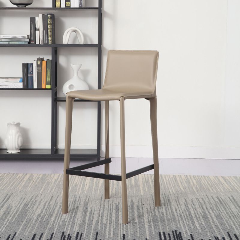 Modern Bar-stool Leather Counter Bar Stool with Metal Legs for Kitchen Clearhalo 'Bar Furniture' 'Bar Stools' 'bar_stools' 'furn' 'furn_bar_stools' 'Furniture' 'furniture_bar_stools' 'Kitchen & Dining Furniture' 1200x1200_fd1ac16e-e8ac-4d8b-8ece-d03b5334979a