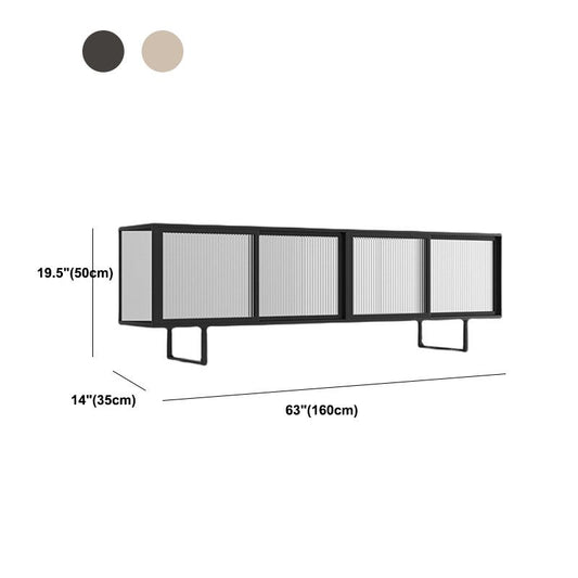 Console TV industriale Console a 4 porte in metallo e vetro MEDIA TV