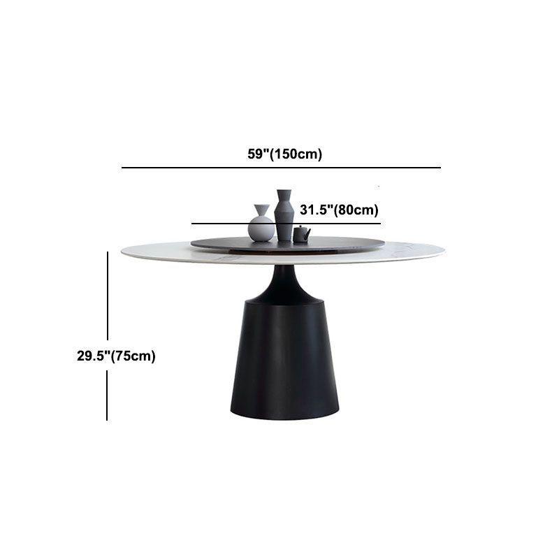 Modern Sintered Stone Dining Table Round Dining Room Table with Pedestal Base Clearhalo 'Dining Tables & Seating' 'Dining Tables' 'dining_table' 'furn' 'furn_dining_table' 'Furniture' 'furniture_dining_table' 'Kitchen & Dining Furniture' 'kitchen' 'kitchen_dining_table' 1200x1200_fd1b5d28-d1c3-4b63-a212-ee1da471929c